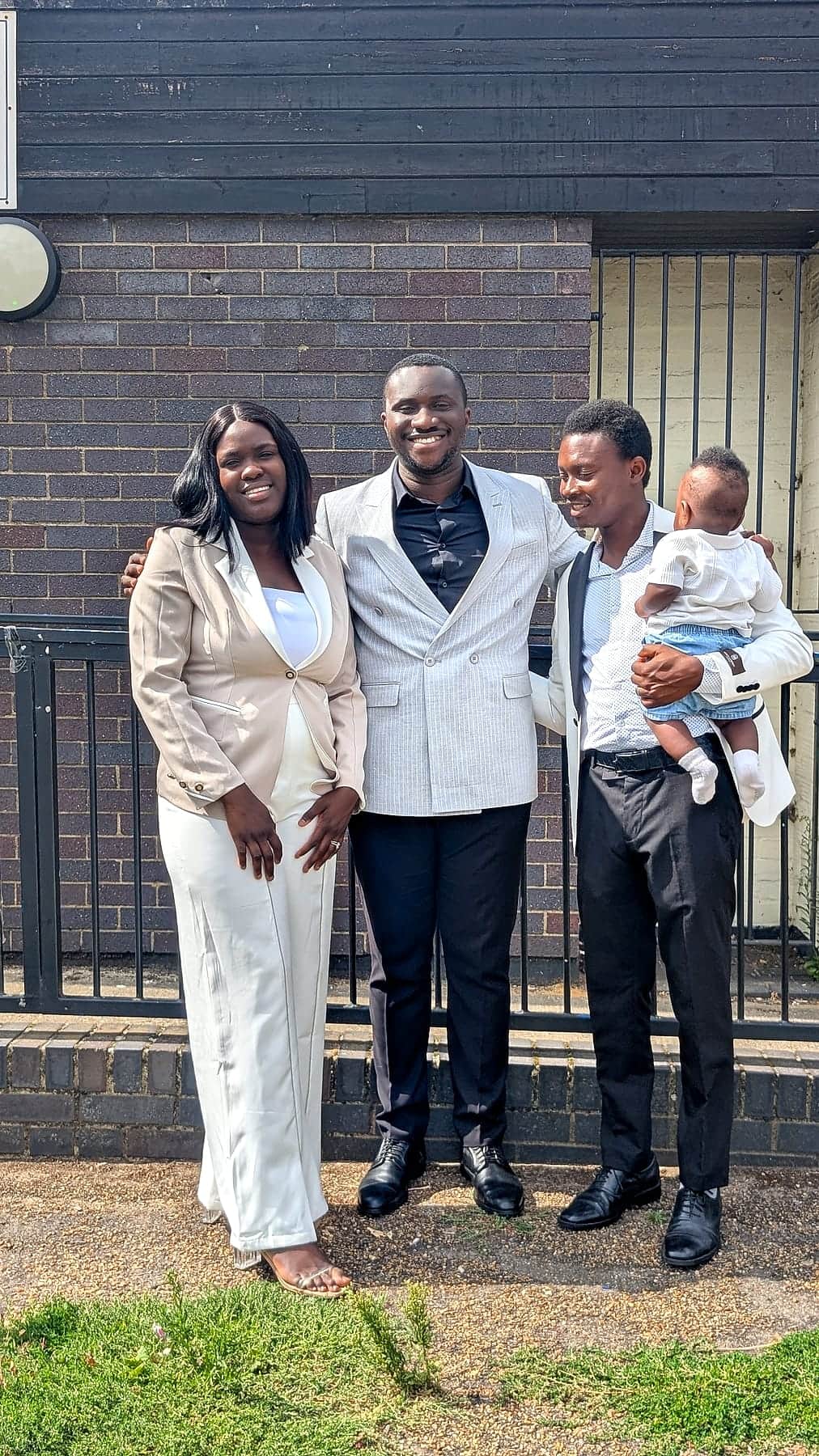 Members of the BHCC family, young and old, gathered outside after a service